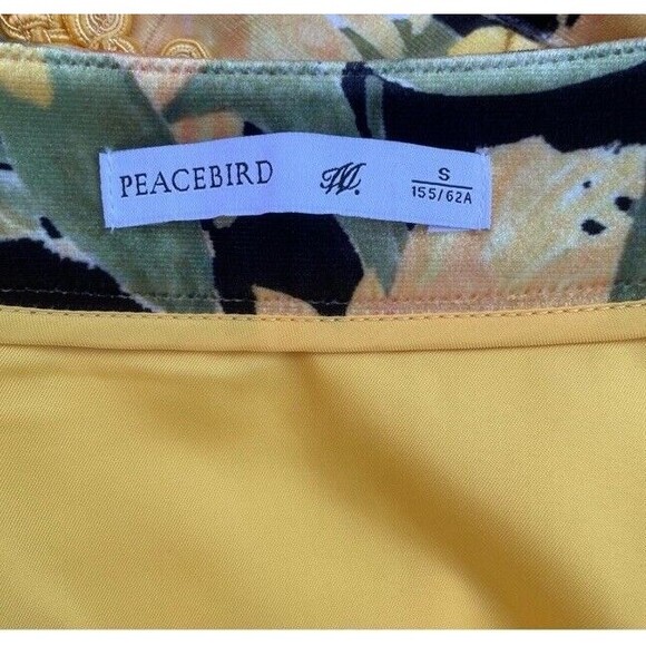 Peacebird Mini Skirt Sunflower Velvet Lined Hippie Boho Chinese Floral Small NEW - Picture 7 of 11